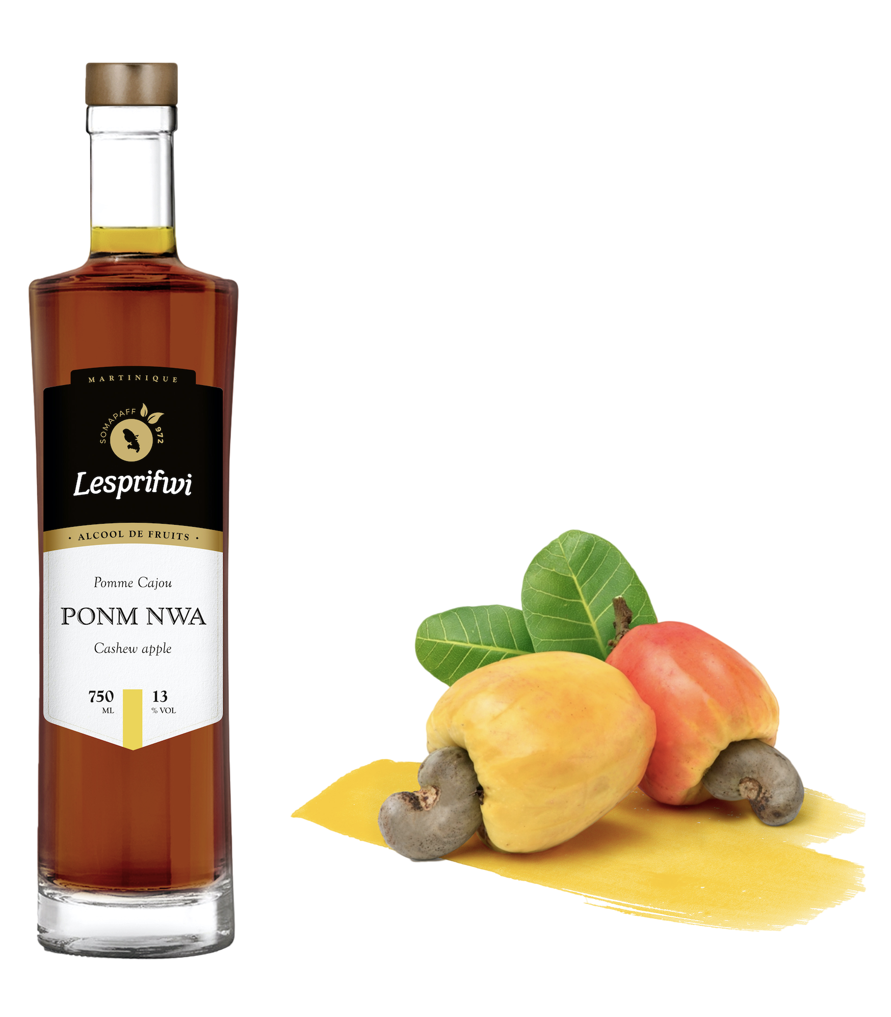 LESPRIFWI Ponm Nwa, alcool de pomme cajou